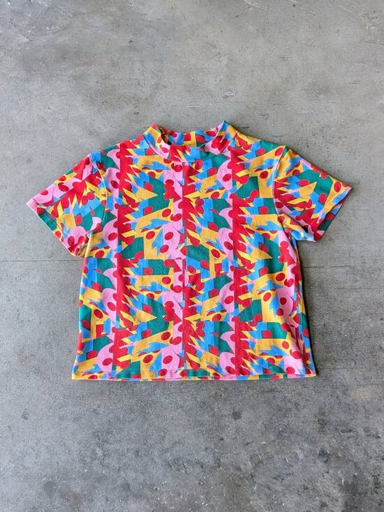 Nooworks Tops - Nooworks Mock Neck Tee in Macarena size XL